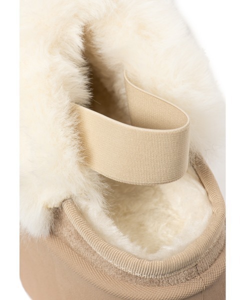 R&E（アールアンドイー）の「【25AW新作】【R&E】ラバーバックベルトフェイクファームートンスリッポン（スリッポン・レディース・ブラック/ダークブラウン/ベージュ・LL/S/M/L）」の18枚目の写真