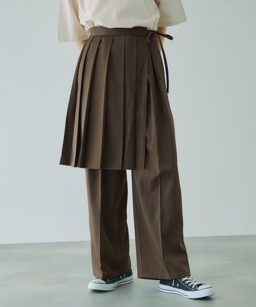 VICKY(ビッキー)の「ラッププリーツスカートセットパンツ≪手洗い可能≫(その他パンツ・レディース・ブラウン/ブラック/ダークグレー・M)」の3枚目の写真