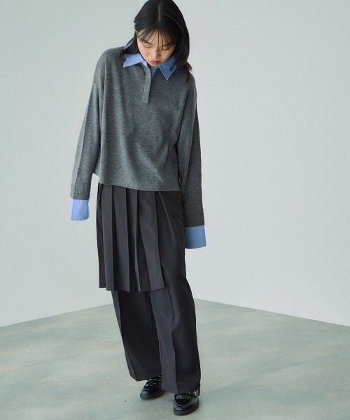 VICKY(ビッキー)の「ラッププリーツスカートセットパンツ≪手洗い可能≫(その他パンツ・レディース・ブラウン/ブラック/ダークグレー・M)」の5枚目の写真