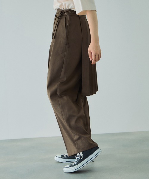 VICKY(ビッキー)の「ラッププリーツスカートセットパンツ≪手洗い可能≫(その他パンツ・レディース・ブラウン/ブラック/ダークグレー・M)」の6枚目の写真