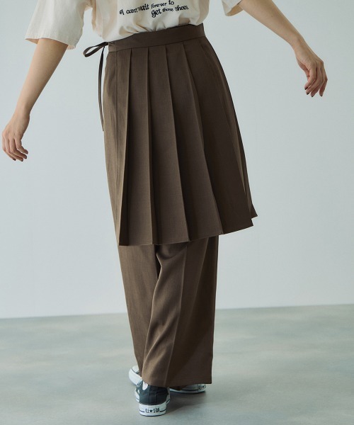 VICKY(ビッキー)の「ラッププリーツスカートセットパンツ≪手洗い可能≫(その他パンツ・レディース・ブラウン/ブラック/ダークグレー・M)」の7枚目の写真