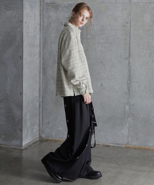 SERACE（セラス）の「【SERACE】Loose wide regular collar tweed zip