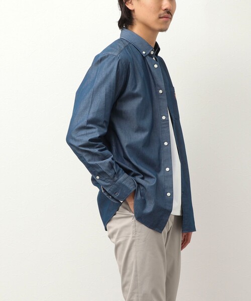 NOLLEY'S LIGHT(ノーリーズライト)の「クマ刺繍ボタンダウンシャツ デニムライク/千鳥(シャツ/ブラウス・メンズ・インディゴブルー/ブルー/ホワイト系その他3/パープル系その他2/ネイビー・M/L/XL/S)」の15枚目の写真