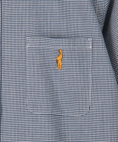 NOLLEY'S LIGHT(ノーリーズライト)の「クマ刺繍ボタンダウンシャツ デニムライク/千鳥(シャツ/ブラウス・メンズ・インディゴブルー/ブルー/ホワイト系その他3/パープル系その他2/ネイビー・M/L/XL/S)」の10枚目の写真