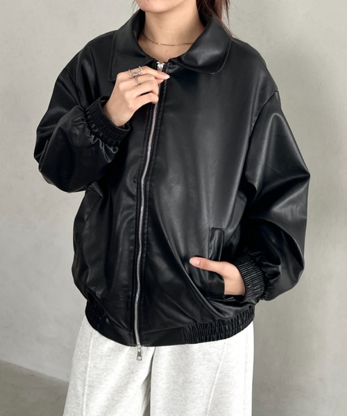 Bamm(バム)の「オーバーサイズPUブルゾン(ブルゾン・レディース・ブラウン/ブラック・FREE)」の17枚目の写真