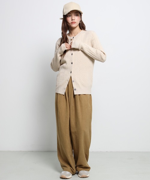 by LEGNA(バイレグナ)の「【選べる丈感】フランネルダブルタックワイドパンツ(その他パンツ・レディース・ダークグレー/キャメル/ブラウン/グレイッシュベージュ/ブラック・M-Short/L-Short/M-Regular/L-Regular)」の6枚目の写真