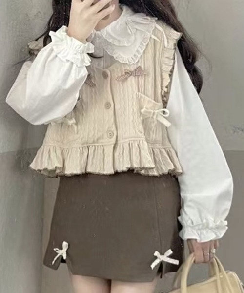 gossip!ロサンゼルス(ゴシップロサンゼルス)の「YUGA パフスリーブ ドールカラーブラウス(シャツ/ブラウス・レディース・ホワイト・FREE)」の6枚目の写真