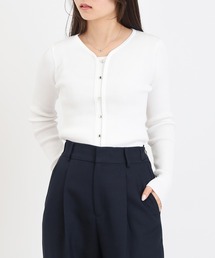 TRUDEA | フェイクレイヤードフロントボタンニット(ニット/セーター)