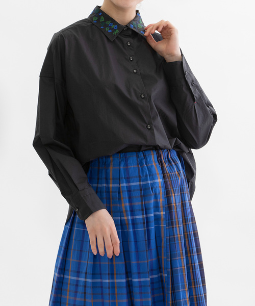 ノップドゥノッド（nop de nod）/刺繍衿タイプライターシャツ セール】刺繍衿タイプライターシャツ（シャツ/ブラウス）｜nop de nod