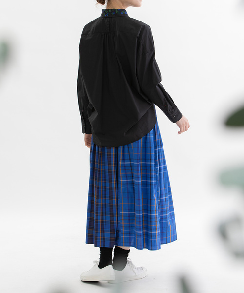 セール】刺繍衿タイプライターシャツ（シャツ/ブラウス）｜nop de nod