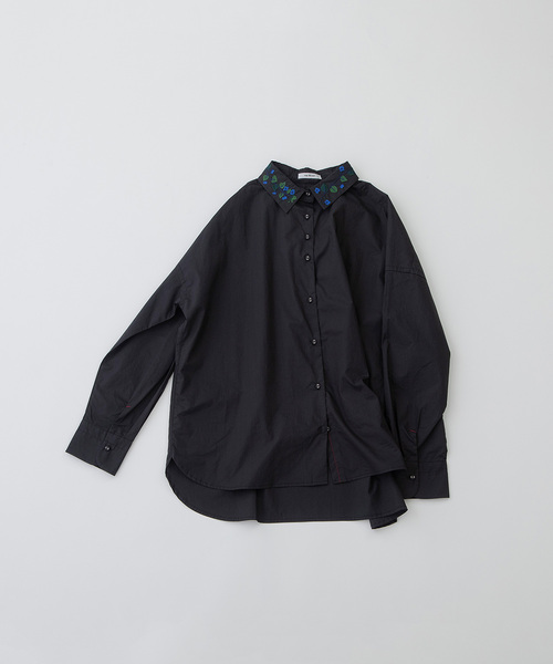 セール】刺繍衿タイプライターシャツ（シャツ/ブラウス）｜nop de nod