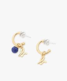 ピアス（両耳用）（ブルー・ネイビー/青色系・その他ストーン