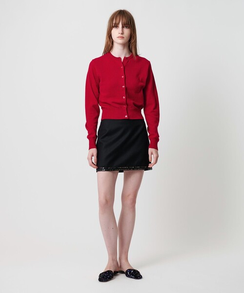 ATTISESSION（アティセッション）の「＜ATTISESSION＞コットン ウール ナイロン カーディガン（カーディガン/ボレロ・レディース・レッド/ブラック/ダークグレー・FREE）」の3枚目の写真