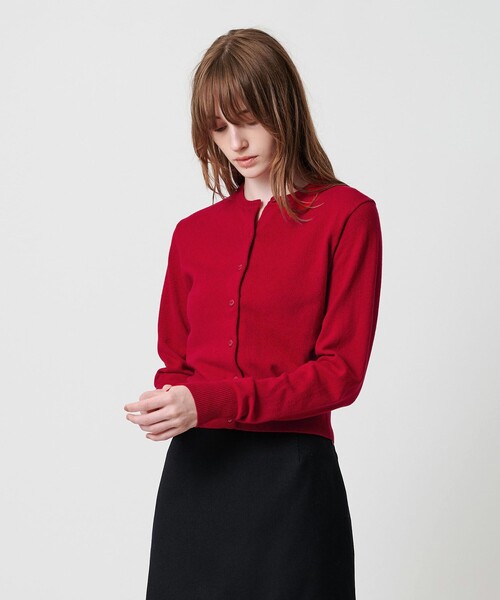 ATTISESSION（アティセッション）の「＜ATTISESSION＞コットン ウール ナイロン カーディガン（カーディガン/ボレロ・レディース・レッド/ブラック/ダークグレー・FREE）」の9枚目の写真