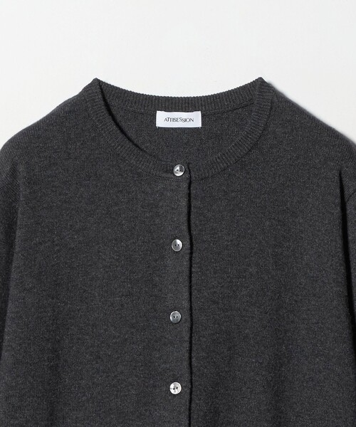 ATTISESSION（アティセッション）の「＜ATTISESSION＞コットン ウール ナイロン カーディガン（カーディガン/ボレロ・レディース・レッド/ブラック/ダークグレー・FREE）」の12枚目の写真