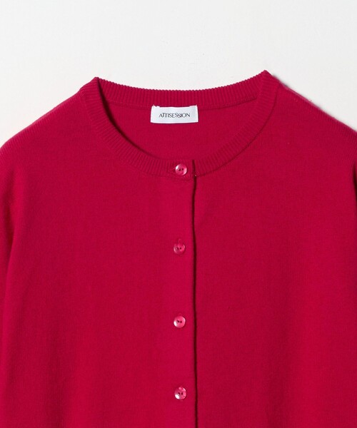 ATTISESSION（アティセッション）の「＜ATTISESSION＞コットン ウール ナイロン カーディガン（カーディガン/ボレロ・レディース・レッド/ブラック/ダークグレー・FREE）」の17枚目の写真