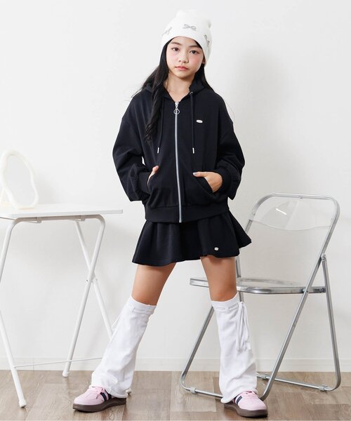 algy（アルジー）の「ウエスト配色スカパン（スカート・キッズ・グレー/ピンク/ブラック・XX-SMALL/X-SMALL/MEDIUM/SMALL）」の17枚目の写真