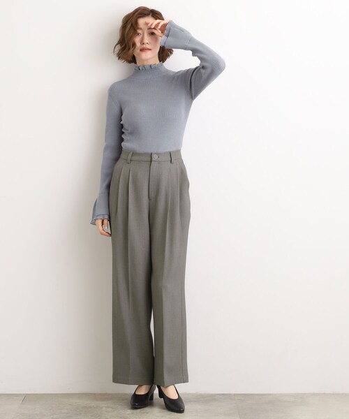 grove(グローブ)の「ツータックワイドパンツ(その他パンツ・レディース・ブルーグリーン/グレー/ネイビー・01/02/03/04/05)」の5枚目の写真