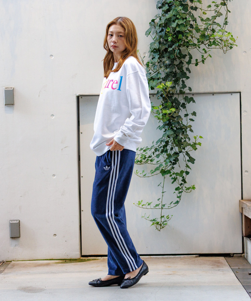 adidas originals ベロアトラックパンツ　ネイビー　2xs ベロア トラックパンツ / アディダスオリジナルス adidas