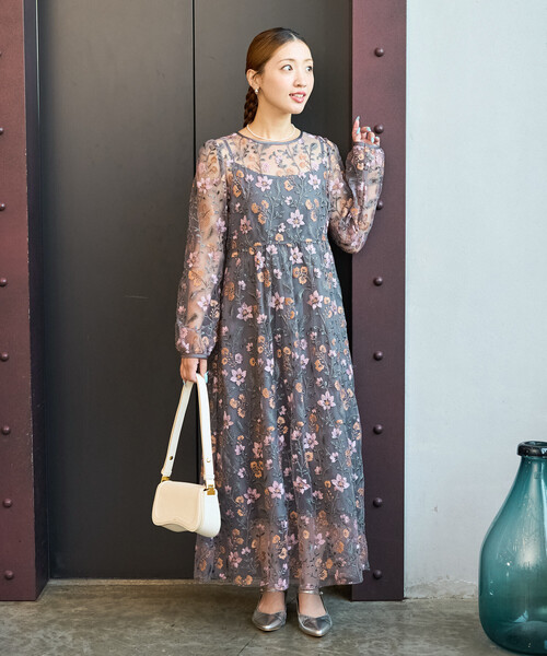 セール】限定展開 レース 刺繍 花柄 ワンピース ドレス（ドレス