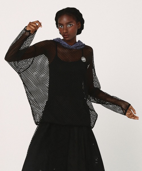 bedsidedrama(ベットサイドドラマ)の「Ultra Mesh Hoodie(パーカー・レディース・ホワイト/ブラック・1/2)」の3枚目の写真