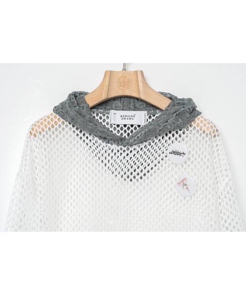 bedsidedrama(ベットサイドドラマ)の「Ultra Mesh Hoodie(パーカー・レディース・ホワイト/ブラック・1/2)」の16枚目の写真