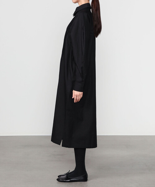 Bshop(ビショップ)の「eunoia | ピンタック シャツドレス WOMEN(ワンピース・レディース・クリーム/ブラック・S)」の4枚目の写真