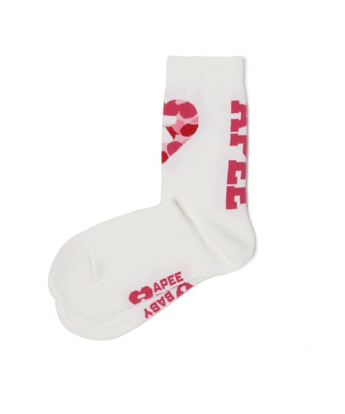 A BATHING APE(アベイシングエイプ)の「INTARSIA SOCKS(ソックス/靴下・レディース・ピンク/マルチ/ホワイト×ピンク・FREE)」の4枚目の写真
