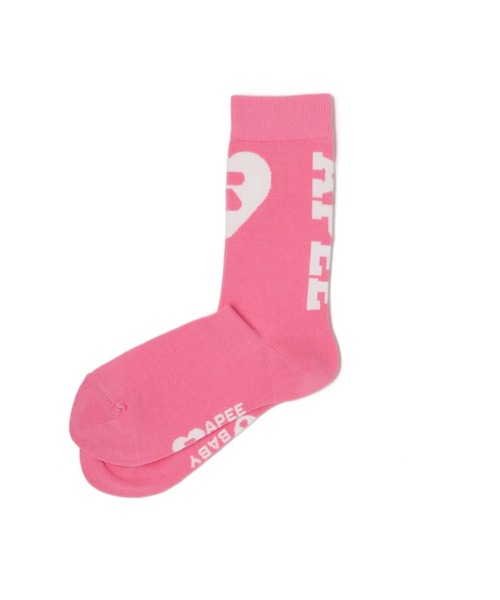 A BATHING APE(アベイシングエイプ)の「INTARSIA SOCKS(ソックス/靴下・レディース・ピンク/マルチ/ホワイト×ピンク・FREE)」の5枚目の写真