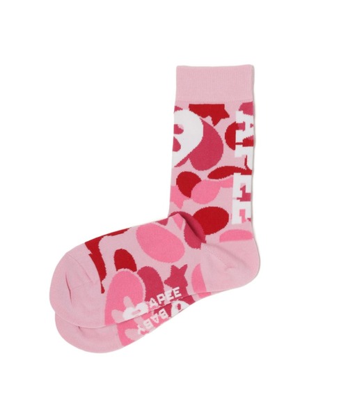 A BATHING APE(アベイシングエイプ)の「INTARSIA SOCKS(ソックス/靴下・レディース・ピンク/マルチ/ホワイト×ピンク・FREE)」の6枚目の写真