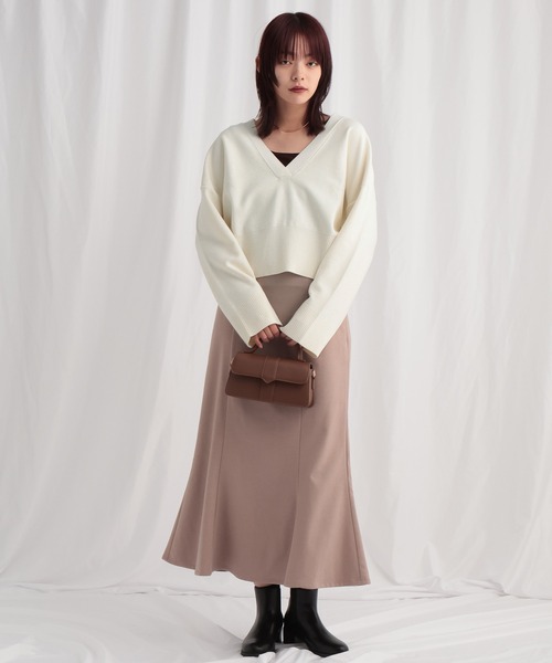 mysty woman(ミスティウーマン)の「ハイウエストマーメイドスカート 612195(スカート・レディース・チャコールグレー/ベージュ/ブラウン・FREE)」の19枚目の写真