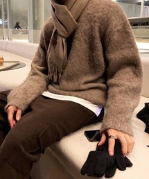 NOWLE | 【NOWLE】クルーネック プルオーバー シャギー ニット(ニット/セーター)