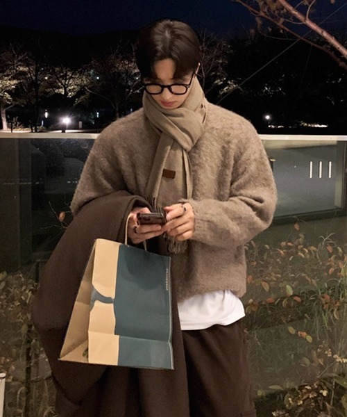 NOWLE（ノウル）の「【NOWLE】クルーネック プルオーバー シャギー ニット（ニット/セーター・メンズ・ライトベージュ・MEDIUM/LARGE/X-LARGE）」の10枚目の写真