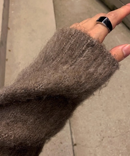 NOWLE（ノウル）の「【NOWLE】クルーネック プルオーバー シャギー ニット（ニット/セーター・メンズ・ライトベージュ・MEDIUM/LARGE/X-LARGE）」の17枚目の写真