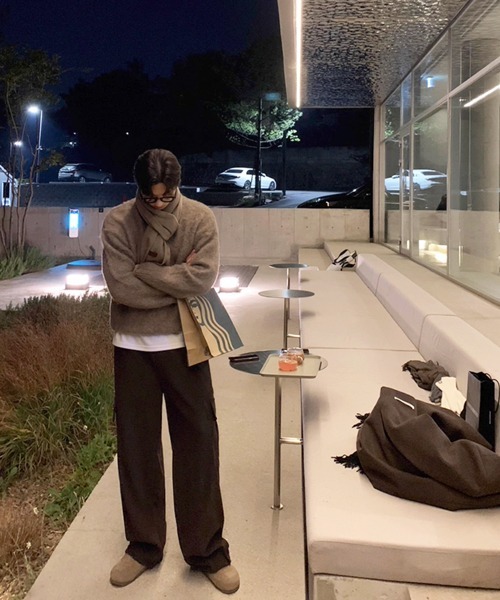 NOWLE（ノウル）の「【NOWLE】クルーネック プルオーバー シャギー ニット（ニット/セーター・メンズ・ライトベージュ・MEDIUM/LARGE/X-LARGE）」の21枚目の写真