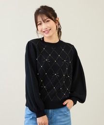 Rose Tiara | アーガイルリボンニット(ニット/セーター)