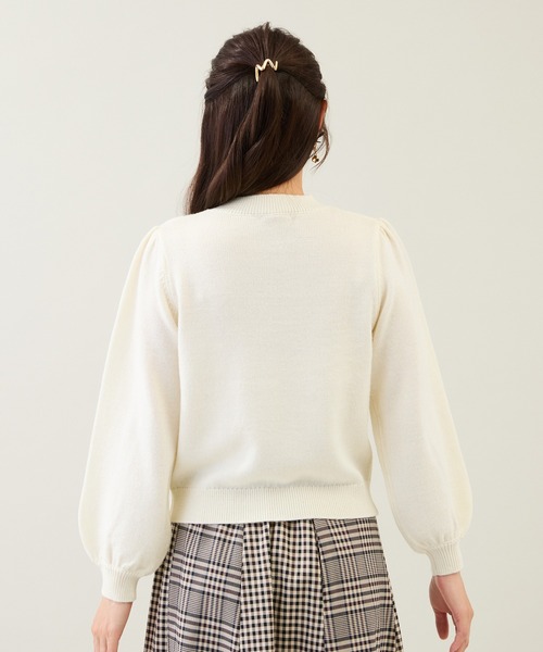 Rose Tiara（ローズティアラ）の「アーガイルリボンニット（ニット/セーター・レディース・オフホワイト/バイオレット/ブラック・46/42/38）」の9枚目の写真