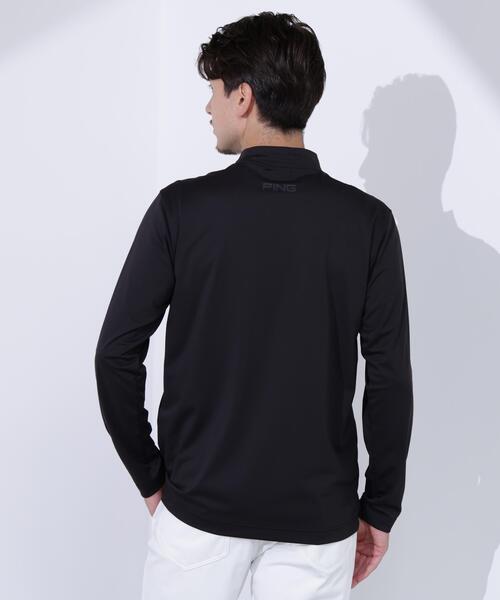 【ネイビー】トリコット長袖ハイネックカットソー <PERFORMANCE> (MENS) PING APPAREL】トリコット長袖ハイネックカットソー ＜PERFORMANCE