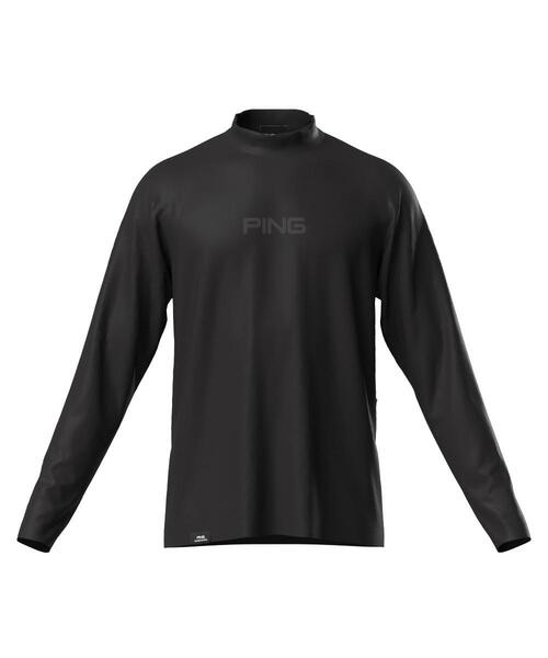 【ネイビー】トリコット長袖ハイネックカットソー <PERFORMANCE> (MENS) PING APPAREL】トリコット長袖ハイネックカットソー ＜PERFORMANCE
