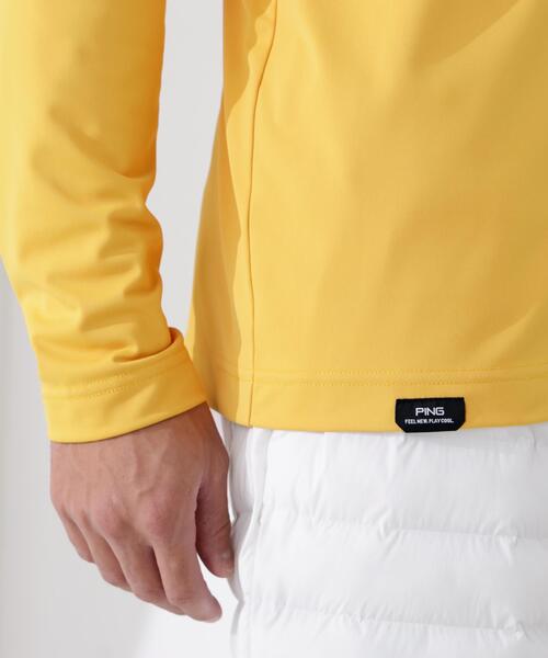 【イエロー】トリコット長袖ハイネックカットソー <PERFORMANCE> (MENS) セール】【PING APPAREL】トリコット長袖ハイネックカットソー