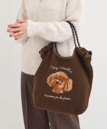 ボア刺繍アニマルコードトートバッグ