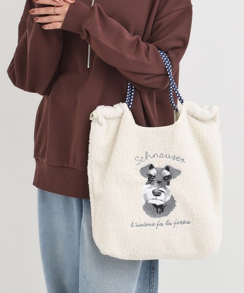 SHOO・LA・RUE（シューラルー）の「ボア刺繍アニマルコードトートバッグ（トートバッグ・レディース・ブラウン系その他2/グレー系/アイボリー系・00）」の11枚目の写真