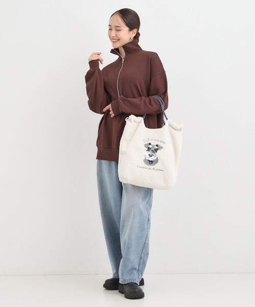 SHOO・LA・RUE（シューラルー）の「ボア刺繍アニマルコードトートバッグ（トートバッグ・レディース・ブラウン系その他2/グレー系/アイボリー系・00）」の12枚目の写真