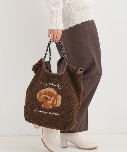 SHOO・LA・RUE（シューラルー）の「ボア刺繍アニマルコードトートバッグ（トートバッグ・レディース・ブラウン系その他2/グレー系/アイボリー系・00）」の15枚目の写真