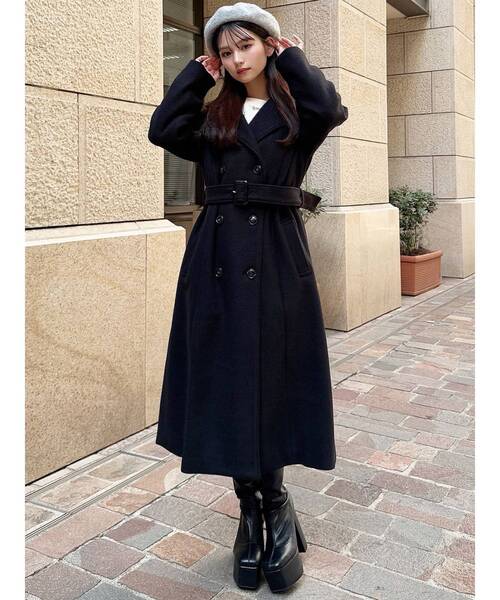 RESEXXY（リゼクシー）の「ウールライクロングコート（その他アウター・レディース・ブラック/ブルー/ブラウン・FREE）」の2枚目の写真