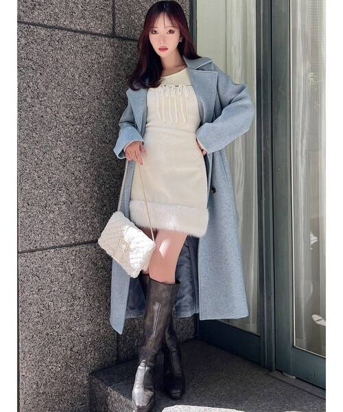 RESEXXY（リゼクシー）の「ウールライクロングコート（その他アウター・レディース・ブラック/ブルー/ブラウン・FREE）」の14枚目の写真