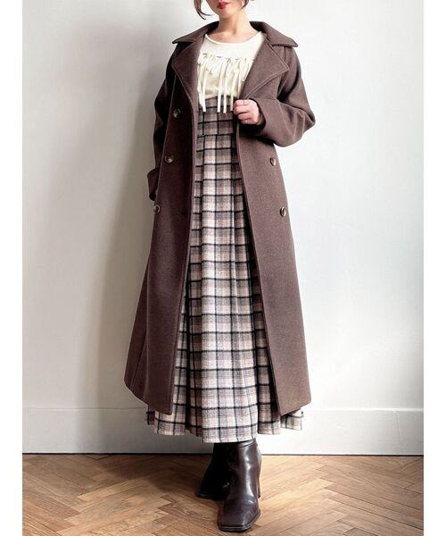 RESEXXY（リゼクシー）の「ウールライクロングコート（その他アウター・レディース・ブラック/ブルー/ブラウン・FREE）」の9枚目の写真