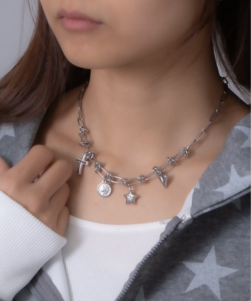 HALEY PESCA(ヘーリーペスカ)の「HALEY PESCA/ステンレス アッセンブル モチーフチェーンネックレス(ネックレス・レディース・シルバー・FREE)」の1枚目の写真