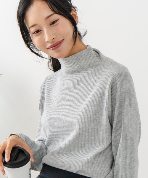 fort point(フォーポイント)の「【C-FORT POINT/フォートポイント】リブボトルネック ニットプルオーバー(ニット/セーター・レディース・ブラック/アイボリー/カーキ/ライトグレー/ブラウン・ONE SIZE)」の1枚目の写真