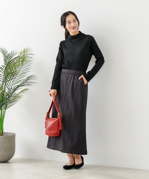 fort point(フォーポイント)の「【C-FORT POINT/フォートポイント】リブボトルネック ニットプルオーバー(ニット/セーター・レディース・ブラック/アイボリー/カーキ/ライトグレー/ブラウン・ONE SIZE)」の11枚目の写真